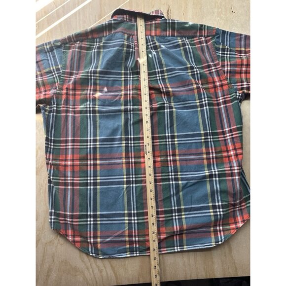 Ralph Lauren Big Shirt Men XL Red Green Plaid Short Sleeve Button Down Cotton - Picture 5 of 6